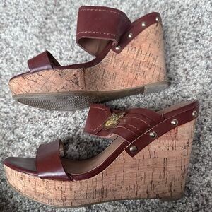 Women’s brown Cork Wedge Sandals - Tommy Hilfiger